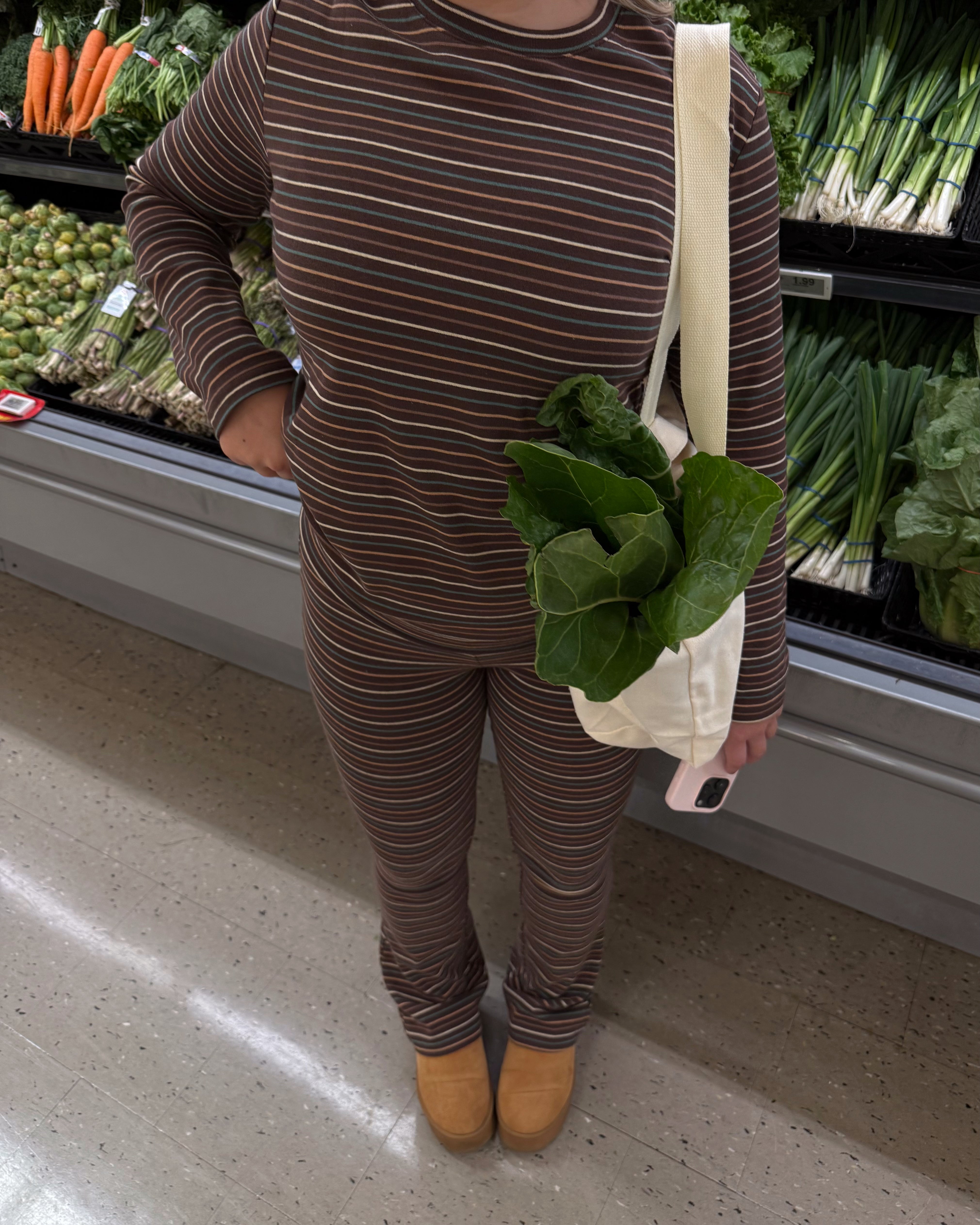 COTTONSTRETCH FOLDOVER PANT (MOCHA MATCHA)