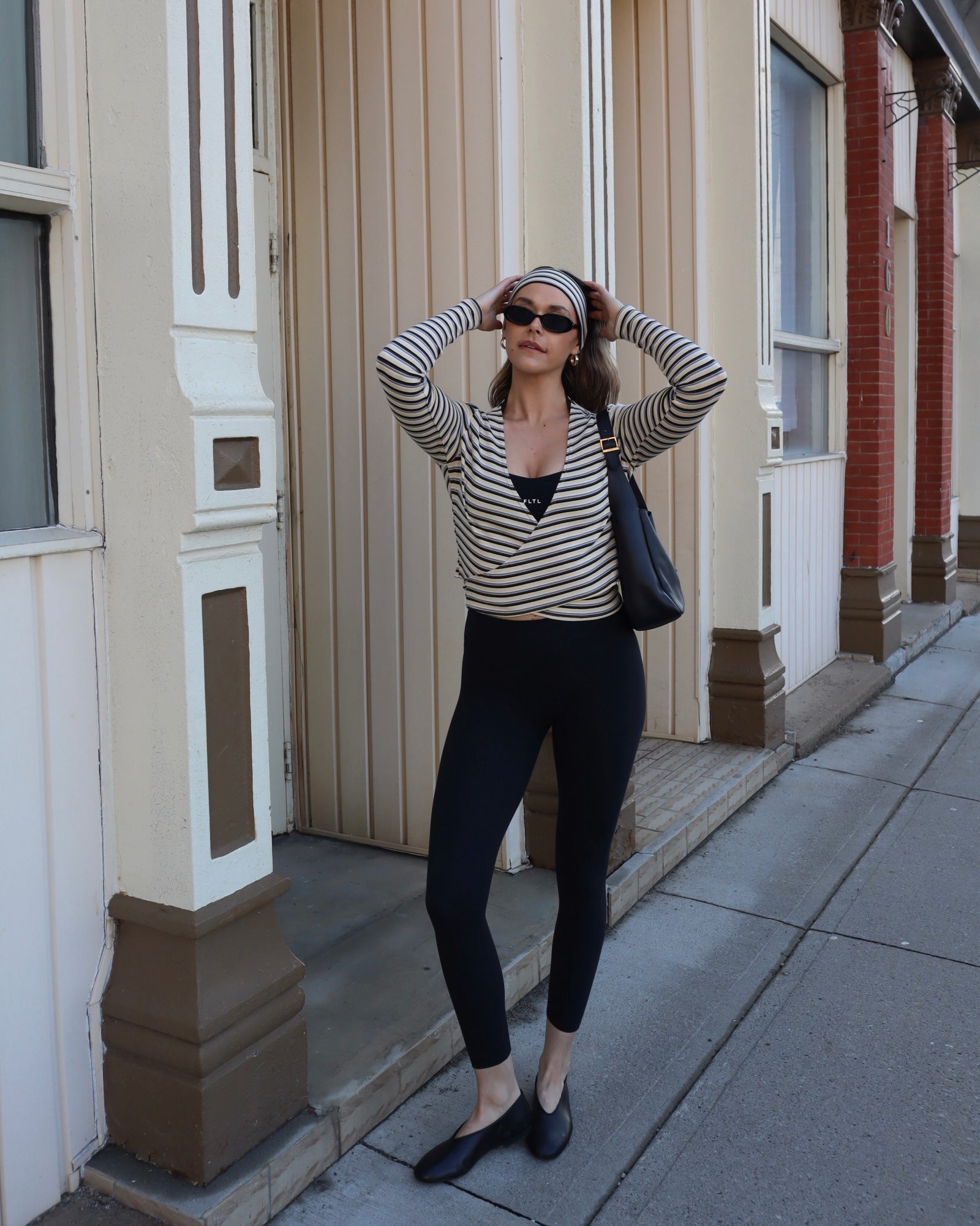 COTTONSTRETCH WRAP TOP (FRENCH VANILLA)