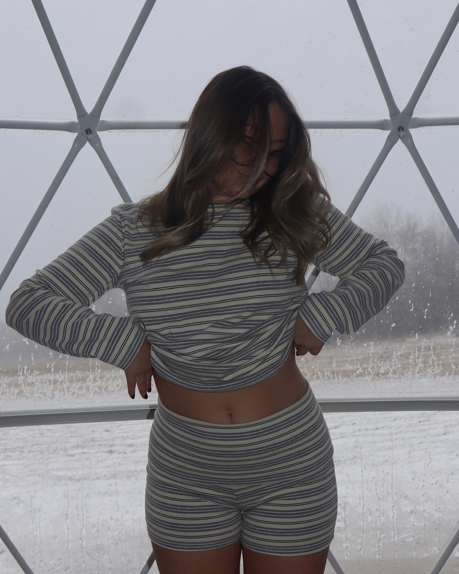 COTTONSTRETCH FOLDOVER SHORT (PEARL)