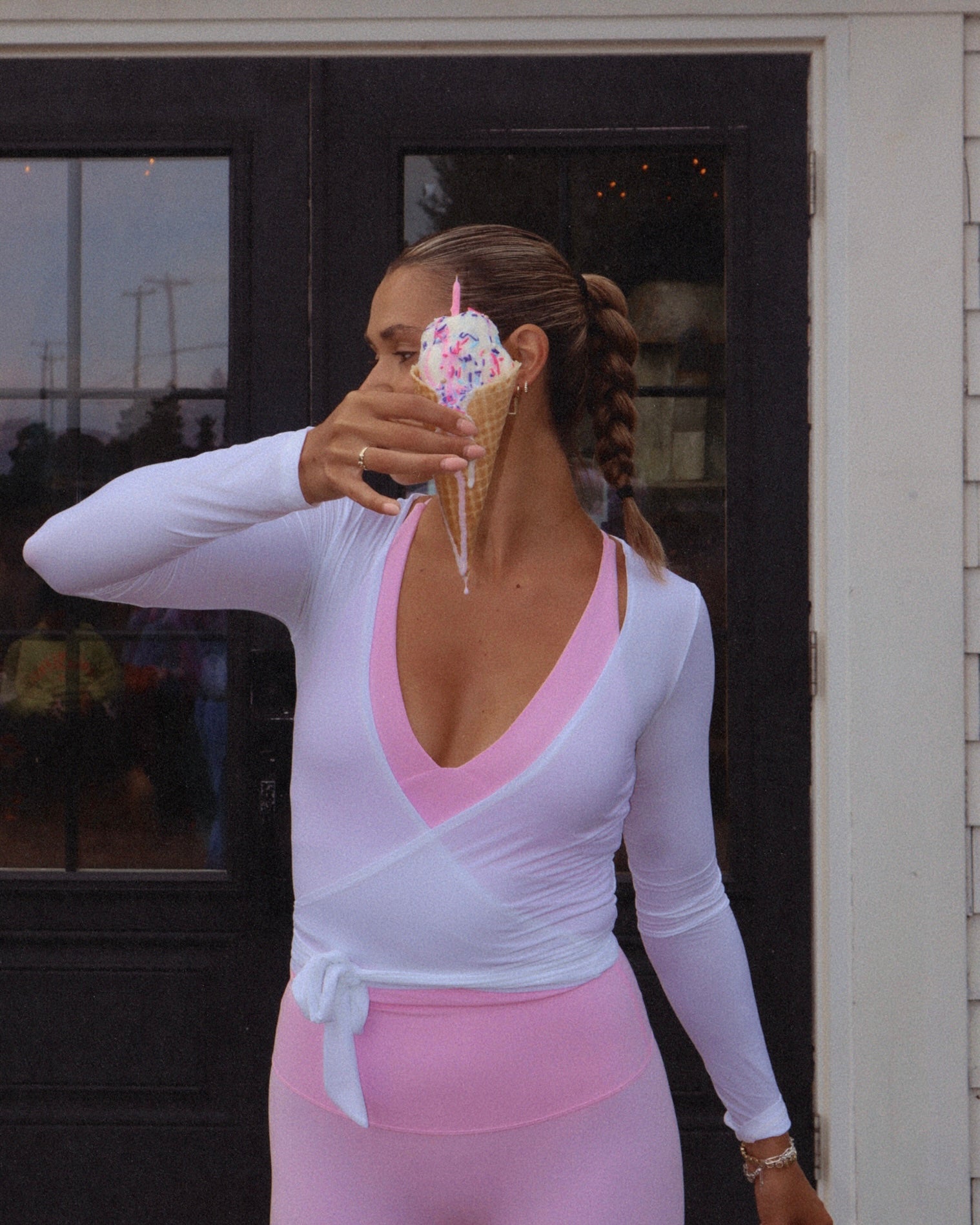 SOFT SERVE WRAP TOP (WHITE)