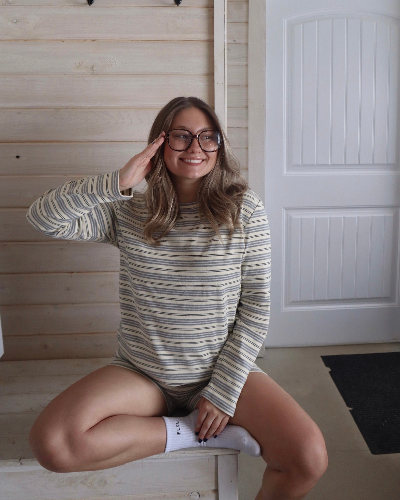 COTTONSTRETCH EASY PULLOVER (PEARL)