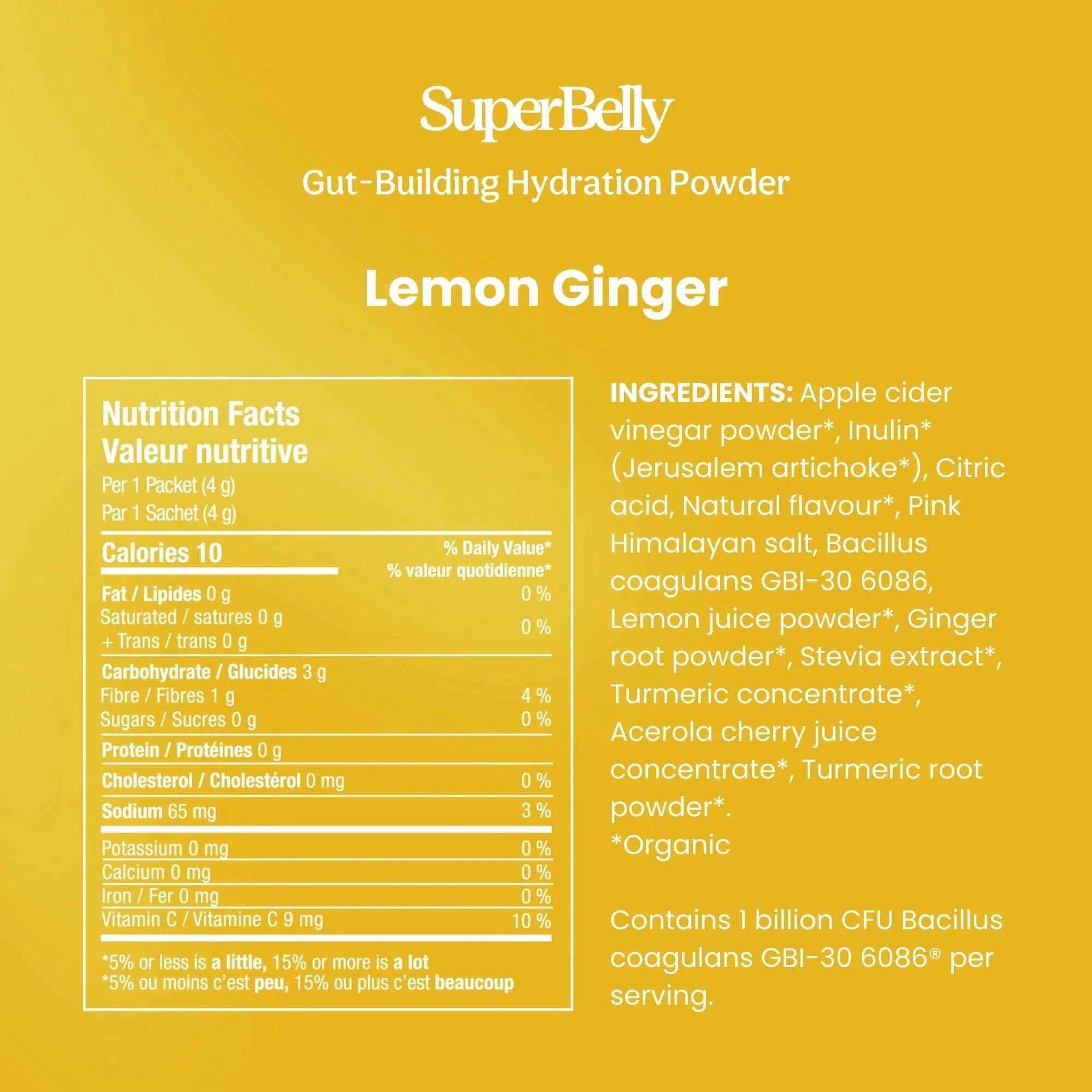 SUPERBELLY HYDRATION & GUT MIX (LEMON GINGER)